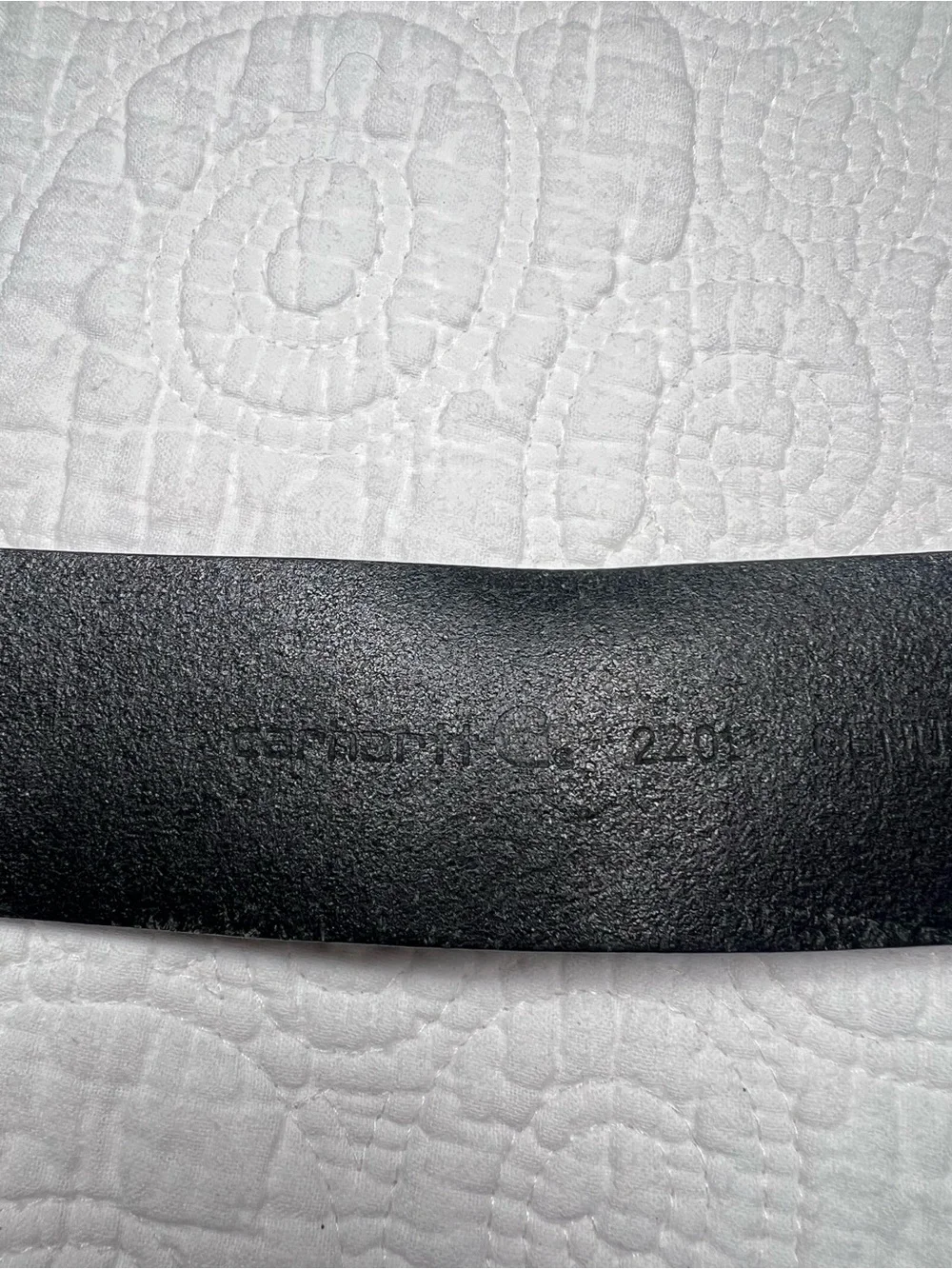 Carhartt Journeyman Black Genuine Leather Belt Size 36 Silver Buckle 1.5” 2201